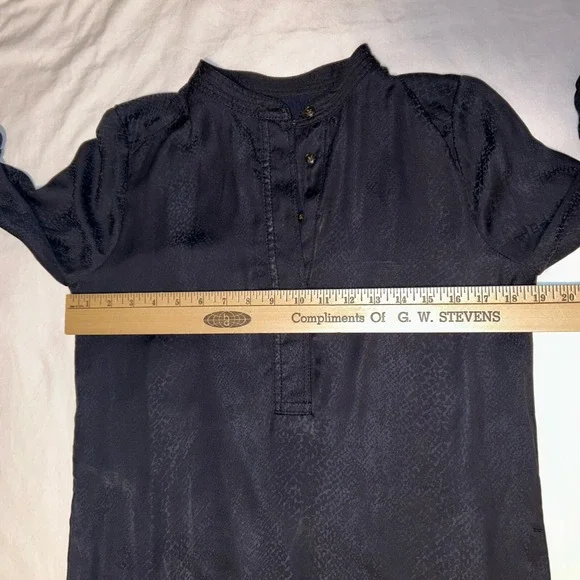 Banana republic Navy women's dress size 4 LS With Pockets subtle snakeskin print - Picture 14 of 16